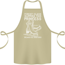 Funny This Princess Wears Ice Skates Skater Cotton Apron 100% Organic Khaki