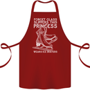 Funny This Princess Wears Ice Skates Skater Cotton Apron 100% Organic Maroon