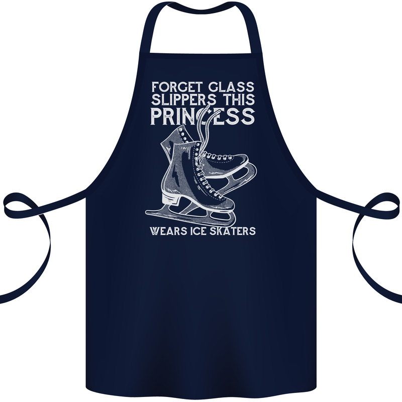 Funny This Princess Wears Ice Skates Skater Cotton Apron 100% Organic Navy Blue
