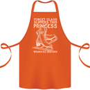 Funny This Princess Wears Ice Skates Skater Cotton Apron 100% Organic Orange
