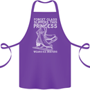 Funny This Princess Wears Ice Skates Skater Cotton Apron 100% Organic Purple