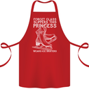 Funny This Princess Wears Ice Skates Skater Cotton Apron 100% Organic Red