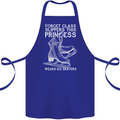 Funny This Princess Wears Ice Skates Skater Cotton Apron 100% Organic Royal Blue
