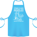 Funny This Princess Wears Ice Skates Skater Cotton Apron 100% Organic Turquoise
