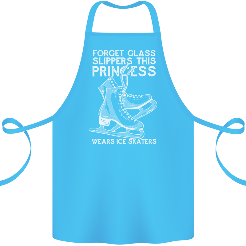 Funny This Princess Wears Ice Skates Skater Cotton Apron 100% Organic Turquoise
