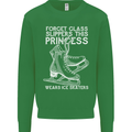 Funny This Princess Wears Ice Skates Skater Kids Sweatshirt Jumper Irish Green