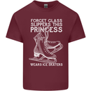 Funny This Princess Wears Ice Skates Skater Mens Cotton T-Shirt Tee Top Maroon