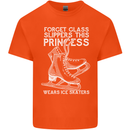 Funny This Princess Wears Ice Skates Skater Mens Cotton T-Shirt Tee Top Orange