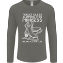 Funny This Princess Wears Ice Skates Skater Mens Long Sleeve T-Shirt Charcoal