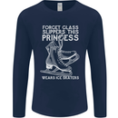 Funny This Princess Wears Ice Skates Skater Mens Long Sleeve T-Shirt Navy Blue