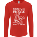 Funny This Princess Wears Ice Skates Skater Mens Long Sleeve T-Shirt Red