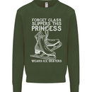 Funny This Princess Wears Ice Skates Skater Mens Sweatshirt Jumper Forest Green