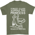 Funny This Princess Wears Ice Skates Skater Mens T-Shirt 100% Cotton Military Green
