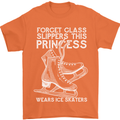 Funny This Princess Wears Ice Skates Skater Mens T-Shirt 100% Cotton Orange