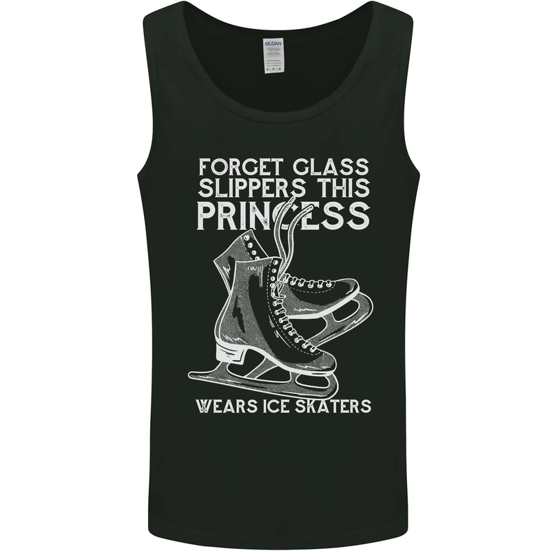 Funny This Princess Wears Ice Skates Skater Mens Vest Tank Top Black