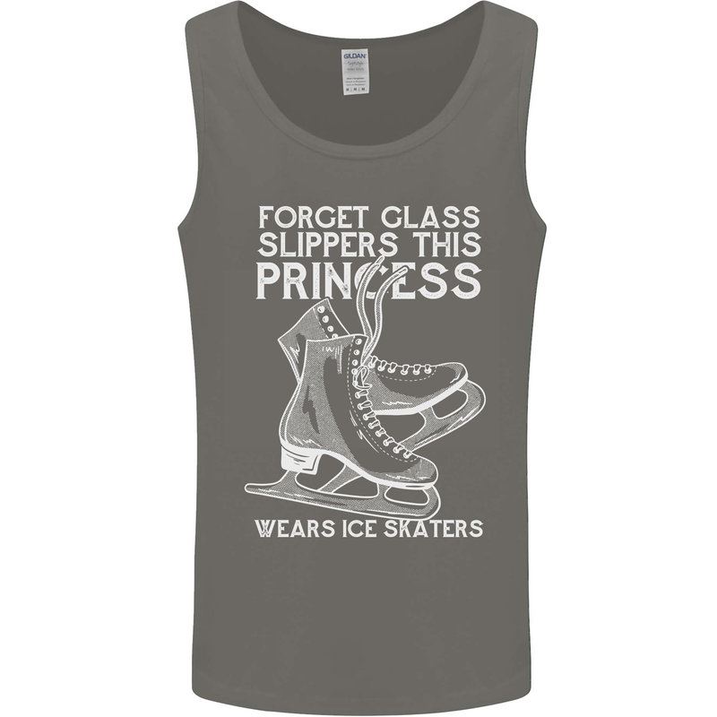 Funny This Princess Wears Ice Skates Skater Mens Vest Tank Top Charcoal