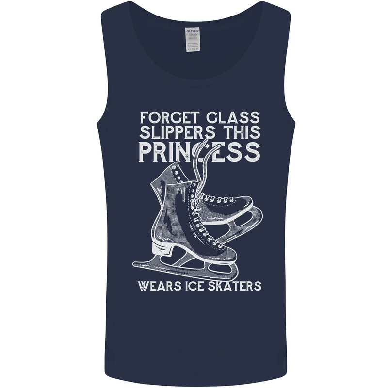 Funny This Princess Wears Ice Skates Skater Mens Vest Tank Top Navy Blue
