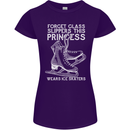 Funny This Princess Wears Ice Skates Skater Womens Petite Cut T-Shirt Purple