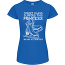 Funny This Princess Wears Ice Skates Skater Womens Petite Cut T-Shirt Royal Blue