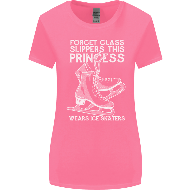 Funny This Princess Wears Ice Skates Skater Womens Wider Cut T-Shirt Azalea