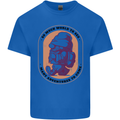 Funny Trekking Gnome Travelling Holiday Mens Cotton T-Shirt Tee Top Royal Blue