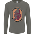 Funny Trekking Gnome Travelling Holiday Mens Long Sleeve T-Shirt Charcoal