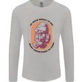 Funny Trekking Gnome Travelling Holiday Mens Long Sleeve T-Shirt Sports Grey