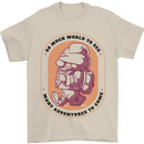 Funny Trekking Gnome Travelling Holiday Mens T-Shirt 100% Cotton Sand