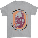 Funny Trekking Gnome Travelling Holiday Mens T-Shirt 100% Cotton Sports Grey