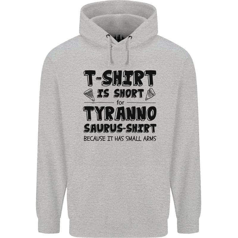 Funny Tyrannosaurus Rex Dinosaur T-Rex Childrens Kids Hoodie Sports Grey