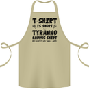 Funny Tyrannosaurus Rex Dinosaur T-Rex Cotton Apron 100% Organic Khaki