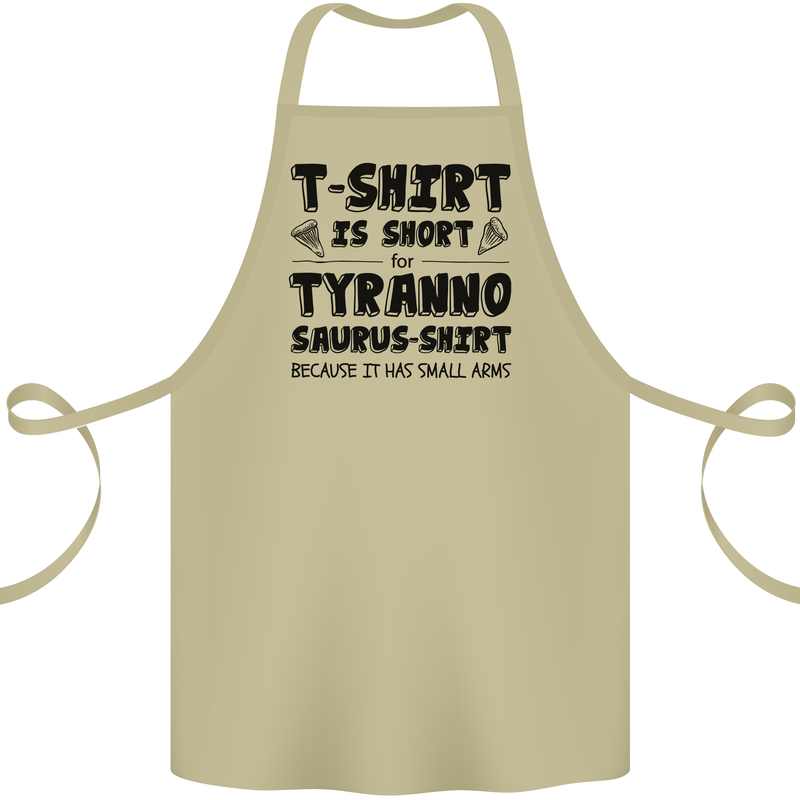 Funny Tyrannosaurus Rex Dinosaur T-Rex Cotton Apron 100% Organic Khaki