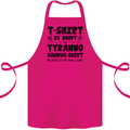 Funny Tyrannosaurus Rex Dinosaur T-Rex Cotton Apron 100% Organic Pink
