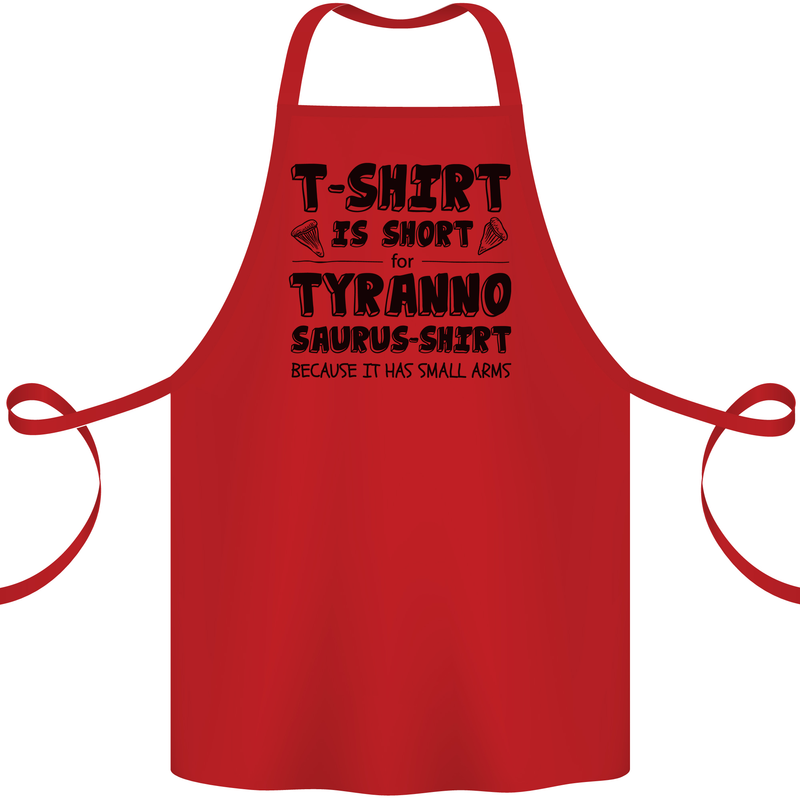 Funny Tyrannosaurus Rex Dinosaur T-Rex Cotton Apron 100% Organic Red