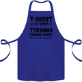 Funny Tyrannosaurus Rex Dinosaur T-Rex Cotton Apron 100% Organic Royal Blue