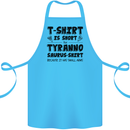 Funny Tyrannosaurus Rex Dinosaur T-Rex Cotton Apron 100% Organic Turquoise