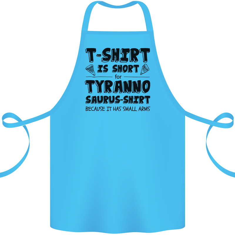 Funny Tyrannosaurus Rex Dinosaur T-Rex Cotton Apron 100% Organic Turquoise