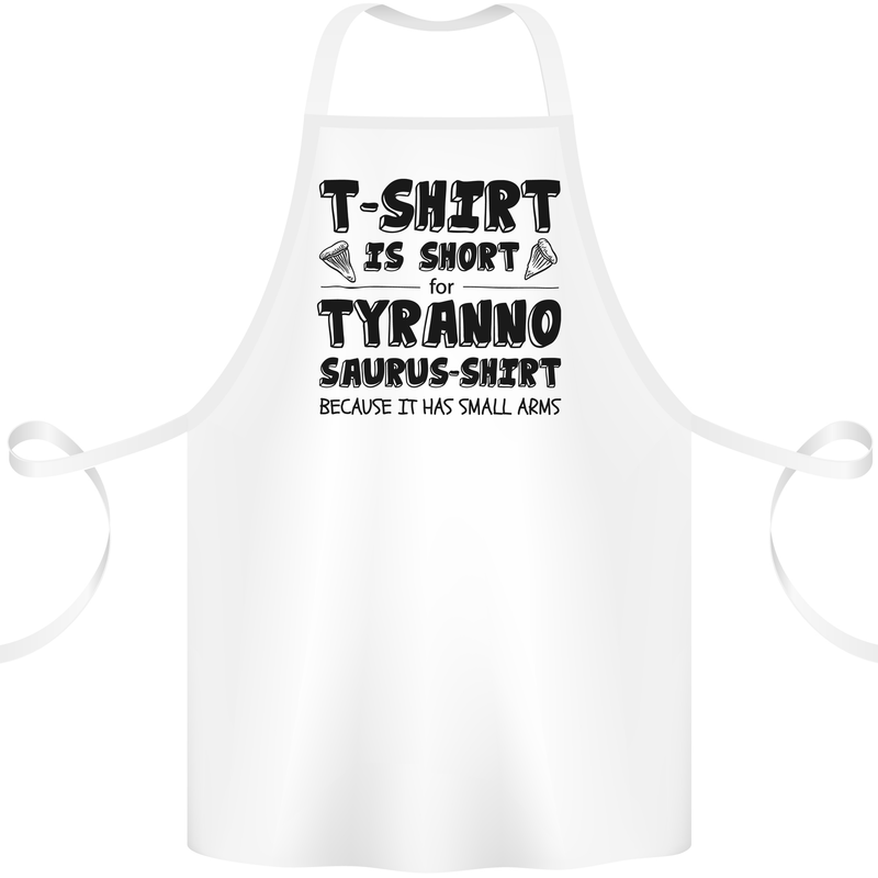 Funny Tyrannosaurus Rex Dinosaur T-Rex Cotton Apron 100% Organic White