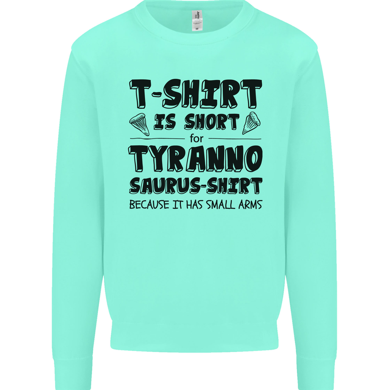 Funny Tyrannosaurus Rex Dinosaur T-Rex Kids Sweatshirt Jumper Peppermint