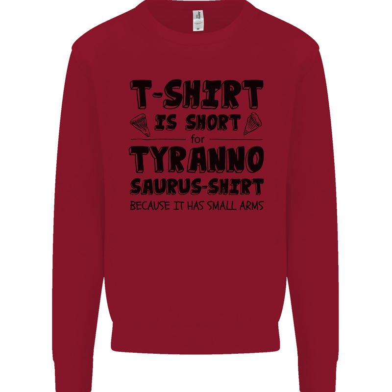 Funny Tyrannosaurus Rex Dinosaur T-Rex Kids Sweatshirt Jumper Red