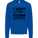 Funny Tyrannosaurus Rex Dinosaur T-Rex Kids Sweatshirt Jumper Royal Blue