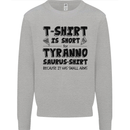 Funny Tyrannosaurus Rex Dinosaur T-Rex Kids Sweatshirt Jumper Sports Grey