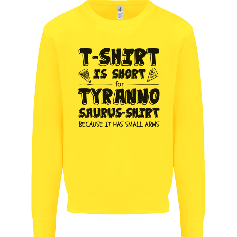 Funny Tyrannosaurus Rex Dinosaur T-Rex Kids Sweatshirt Jumper Yellow