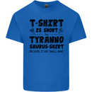 Funny Tyrannosaurus Rex Dinosaur T-Rex Kids T-Shirt Childrens Royal Blue