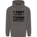 Funny Tyrannosaurus Rex Dinosaur T-Rex Mens 80% Cotton Hoodie Charcoal