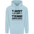 Funny Tyrannosaurus Rex Dinosaur T-Rex Mens 80% Cotton Hoodie Light Blue