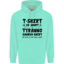 Funny Tyrannosaurus Rex Dinosaur T-Rex Mens 80% Cotton Hoodie Peppermint
