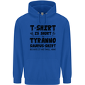 Funny Tyrannosaurus Rex Dinosaur T-Rex Mens 80% Cotton Hoodie Royal Blue
