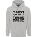 Funny Tyrannosaurus Rex Dinosaur T-Rex Mens 80% Cotton Hoodie Sports Grey