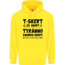 Funny Tyrannosaurus Rex Dinosaur T-Rex Mens 80% Cotton Hoodie Yellow